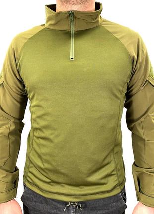 Рубашка мужская тактическая боевая с длинным рукавом, футболка армейская для военных и армии всу, хаки m