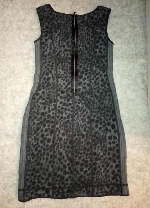 Моделирующее стройнящее теплое платье, шерсть, леопард, лампасы2 фото