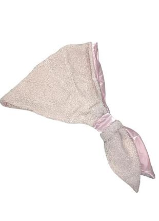 Двухсторонний женский капюшон барашек, косынка теплая розовая