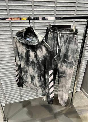 Мужской костюм off white/Prob худи + штаны офф вайт