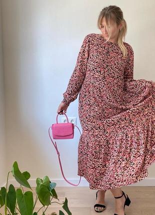 Вискозное макси платье в цветочный принт h&m