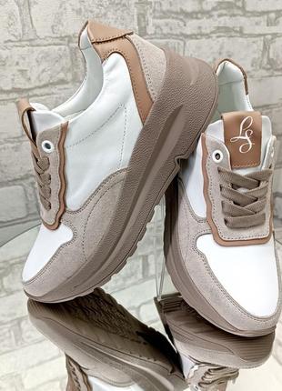 Шкіряні жіночі кросівки ls-301б/п