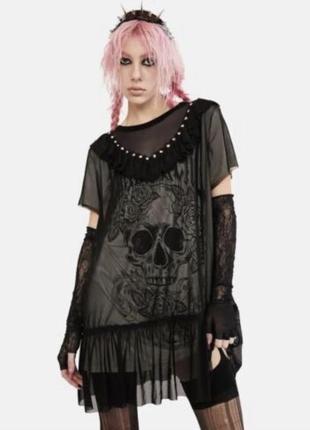 Платье сетка с черепом