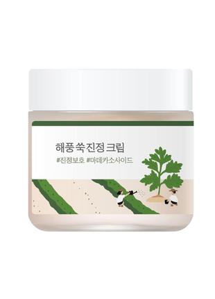 Успокаивающий крем с морским полыном round lab mugwort calming cream 80 ml