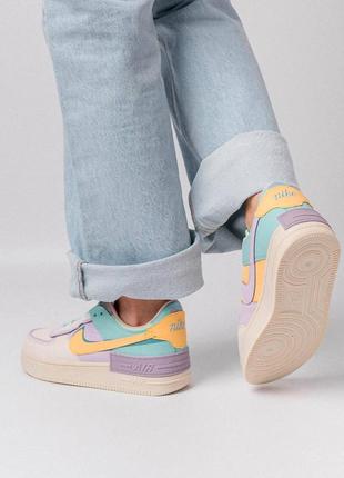 Жіночі кросівки nike air force 1 shadow turquoise yellow5 фото