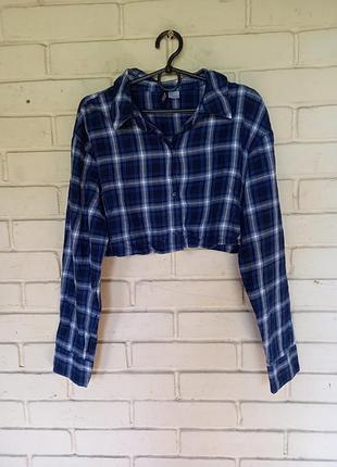 Укороченная рубашка оверсайз размер s