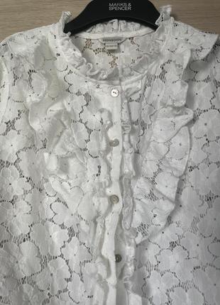 Блуза белая красивая нарядная кружевная кружевная от дорогого бренда monsoon2 фото
