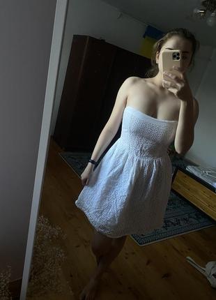 Белое платье из прошвы7 фото