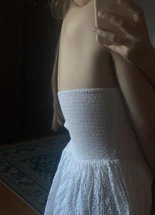 Белое платье из прошвы6 фото