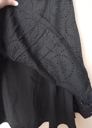 Юбка из прошвы, лен, вискоза, цвет черный, размер 48-527 фото