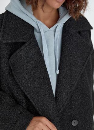 Укорочене двобортне жіноче пальто колір:чорний3 фото