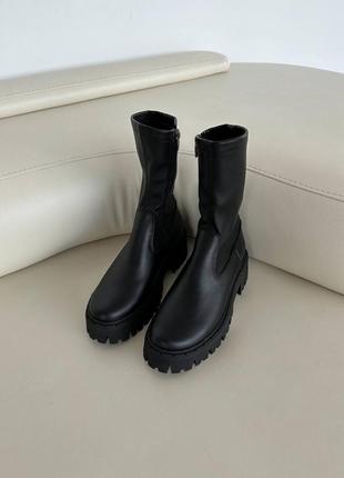 Стильні чорні черевики-челсі жіночі,демісезон,зима, шкіряні/шкіра-жіноче взуття2 фото