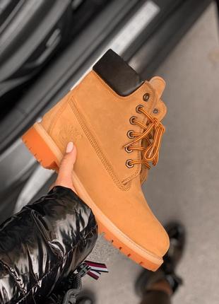 🔶timberland yellow fur🔶жіночі черевики тімберленд з нат хутром, зимові, зима/хутро
