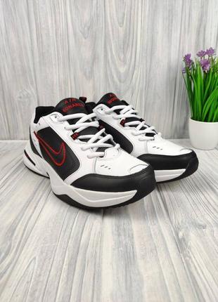 Nike air monarch thermo white black red