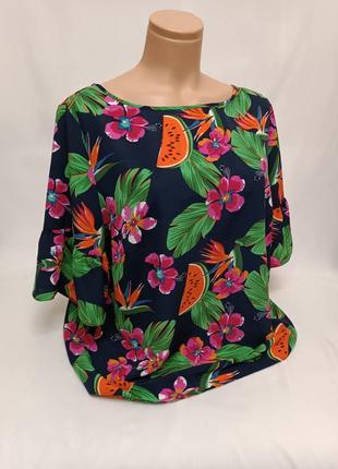 Кавуново-квіткова блуза papaya 20/48/4xl/3xl/46/18