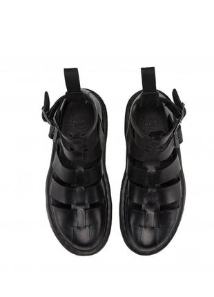 Літні чоботи босоніжки dr. martens geraldo black brando talib leather3 фото