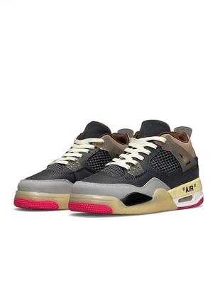 Жіночі кросівки nike air jordan 4 x off-white grey pink