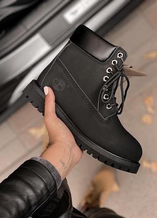 🕸️timberland 6 inch premium black🕸️термо, черевики тімберленд жіночі демисезон