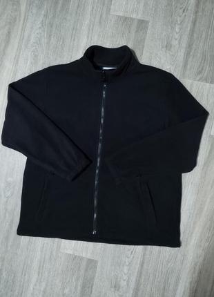Мужская чёрная флисовая кофта на молнии / толстовка / мужская одежда / тёплая куртка флис / свитер2 фото
