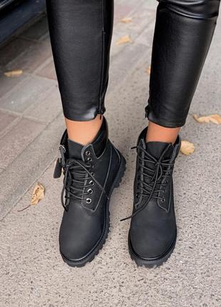 🕸️timberland 6 inch premium black🕸️термо, ботинки тимберленд женские демисезон9 фото