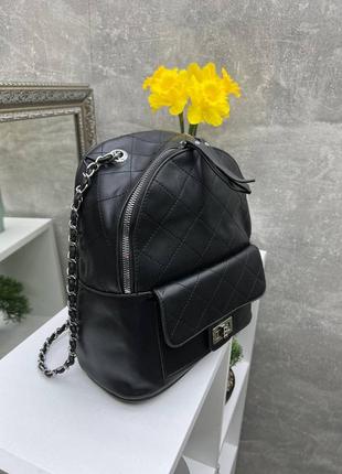 Черный практичный стильный качественный рюкзак5 фото