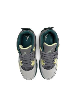 Жіночі кросівки nike air jordan 4 x off-white grey green beige7 фото