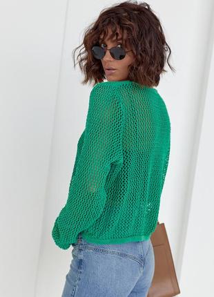 Трендовий ажурний светр, кофта ажурна3 фото