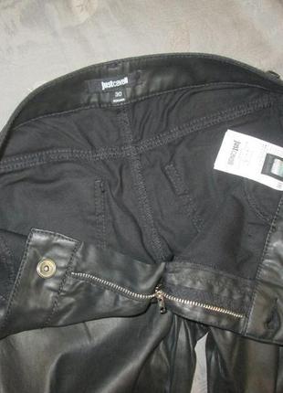 Черные брюки под кожу roberto cavalli just джинсы оригинал5 фото
