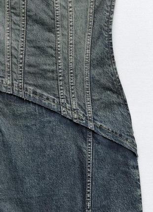 Джинсовое платье trf без бретелей zara10 фото
