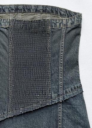 Джинсовое платье trf без бретелей zara9 фото