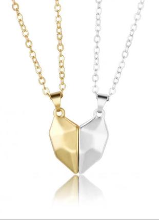 Кулони підвіски для закоханих із магнітом gold&silver