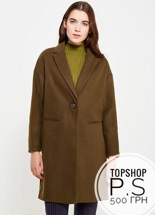 Пальто прямого кроя бойфренд topshop