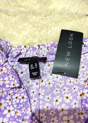 Платье  длинное в цветочный принт с цветочным принтом миди фиолетовое нежное сарафан с рюшами с оборками  плаття довге фіолетове лавандове квіти9 фото