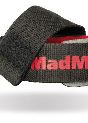 З роликом лямки для тяги madmax mfa-332 pwr straps+ black/grey/red