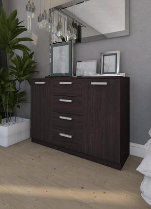 Комод широкий lerom 4 ящика 2 дверцы