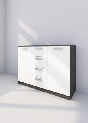 Комод широкий lerom 4 ящика 2 дверцы