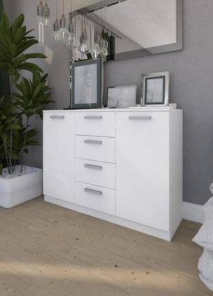 Комод широкий lerom 4 ящика 2 дверцы