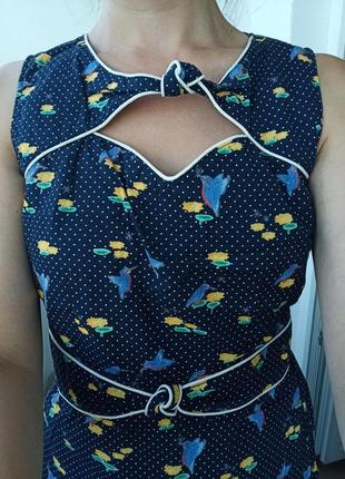 Блузочка в стилі 50-х з птахами1 фото