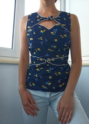Блузочка в стилі 50-х з птахами2 фото