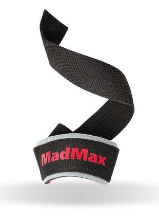 Високоякісні лямки для тяги madmax mfa-267 pwr straps black/grey/red