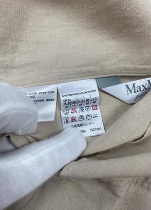 Женский льняной жакет пиджак max mara puro lino beige blazer jacket9 фото