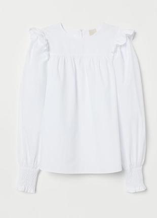 Рубашка блуза белая хлопковая zara h&amp;m