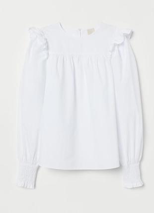 Рубашка блуза біла хлопкова zara h&m