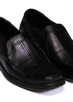 Мужские черные кожаные классические туфли leon clasic shoes