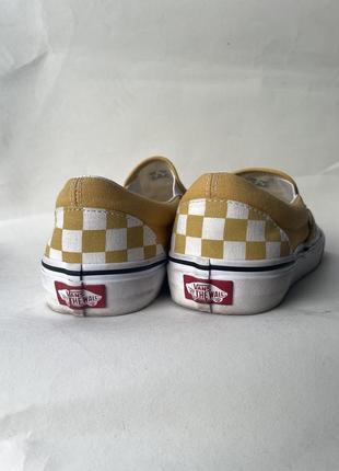 Кеди сліпони vans classic slip-on slippers ванси в жовту шашку скейтерскі ( old skool )3 фото