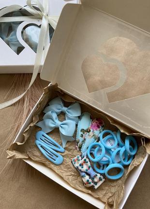 Набор аксессуаров для девушек, резинки, заколки, бантики, на подарок