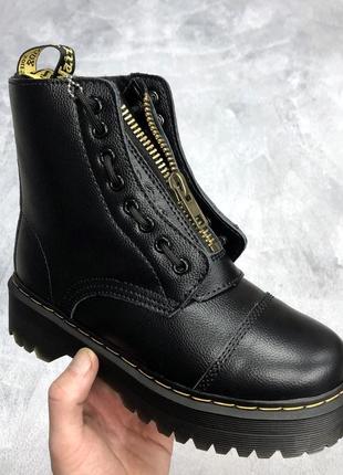 Шикарные женские ботинки dr.martens jadon на платформе с мехом /осень/зима/весна😍6 фото