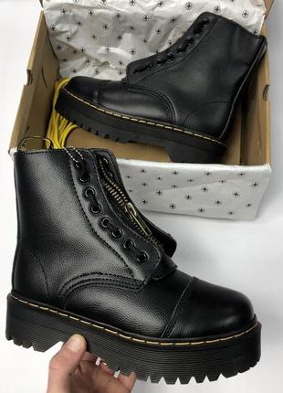 Шикарные женские ботинки dr.martens jadon на платформе с мехом /осень/зима/весна😍1 фото