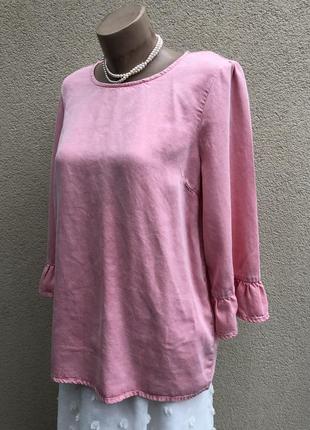 Розовая,джисовая блуза,рубашка выворка,этно бохо стиль,рюши,воланы,8 фото