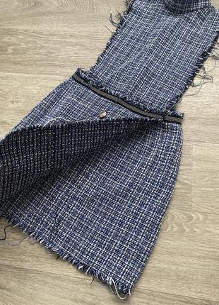 Стильное твидовое платье сарафан на рубашку shein 38/m